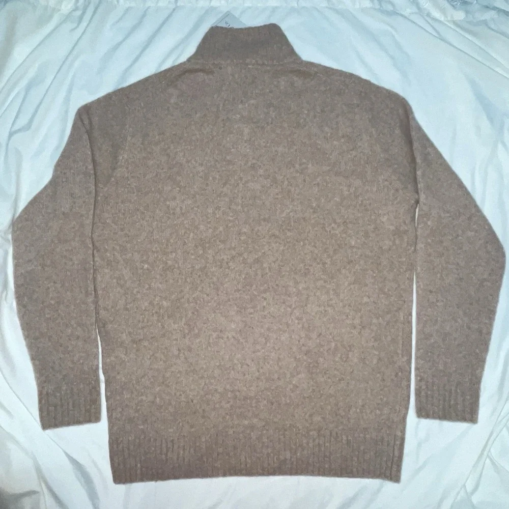 Collars & Co Men Balmoral Three Button Luxury Wool Sweater Camel Tan XL NEW